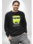 Sık Sık Mutlu Gülmek Teddy Bear Kadın Erkek Siyah Sweatshirt 4
