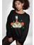 Mr Krabs Spongebob Zengin Kadın Erkek Siyah Sweatshirt 3