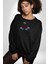Superman Karakter Kadın Erkek Siyah Sweatshirt 1