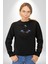 Superman Karakter Kadın Erkek Siyah Sweatshirt 3