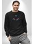 Superman Karakter Kadın Erkek Siyah Sweatshirt 4