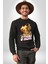 Basketbol Shaquille Oneal Star Ateş Topu Kadın Erkek Siyah Sweatshirt 1