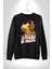 Basketbol Shaquille Oneal Star Ateş Topu Kadın Erkek Siyah Sweatshirt 2