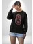 Zombi Kırmızı The Walking Dead Kadın Erkek Siyah Baskılı Sweatshirt 2