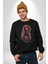 Zombi Kırmızı The Walking Dead Kadın Erkek Siyah Baskılı Sweatshirt 4