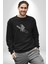 Kask Motorsiklet Dünya Turu Kadın Erkek Siyah Baskılı Sweatshirt 2