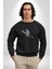 Kask Motorsiklet Dünya Turu Kadın Erkek Siyah Baskılı Sweatshirt 5