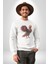 Anka Kuşu Ateş Kuşu Kadın Erkek Beyaz Baskılı Sweatshirt 1