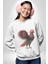 Anka Kuşu Ateş Kuşu Kadın Erkek Beyaz Baskılı Sweatshirt 2