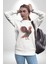 Anka Kuşu Ateş Kuşu Kadın Erkek Beyaz Baskılı Sweatshirt 4