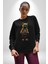 Spor Eşofman Takımı Sarı Kedi Insan Kadın Erkek Siyah Baskılı Sweatshirt 3