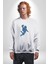 Basketbol Mars Uzay Smaçı Kadın Erkek Beyaz Baskılı Sweatshirt 1