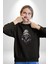 Kasaba Kurukafa Ninja Kadın Erkek Siyah Baskılı Sweatshirt 2