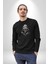 Kasaba Kurukafa Ninja Kadın Erkek Siyah Baskılı Sweatshirt 3