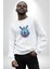 Su Aygırı Hipopotamo Renkli Kadın Erkek Beyaz Baskılı Sweatshirt 2