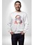 Mutlu Noel Baba Yeni Yıl Tasarımı Kadın Erkek Beyaz Baskılı Sweatshirt 3