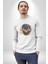 Ejderha Ateşli Top Kadın Erkek Beyaz Baskılı Sweatshirt 5