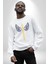 Uçan Hayaller Gökyüzünde Melek Kanatları Kadın Erkek Beyaz Sweatshirt 5