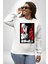 Anime Manga Style Attack On Titan Kadın Erkek Beyaz Sweatshirt 2
