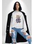 Asyalı Kedi Samuray Savaşcı Kadın Erkek Beyaz Baskılı Sweatshirt 2