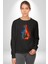Ateşli Gitar Su ve Ateş Kadın Erkek Siyah Sweatshirt 1