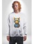 Bandana Kedi Kulaklık Çeket Kadın Erkek Beyaz Baskılı Sweatshirt 2