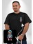 Hiphop Kurukafa Hoodie Siyah Büyük Beden Kadın Basic Minimal Baskılı Tişört 3