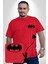 Batman Kırmızı Büyük Beden Kadın Basic Minimal Baskılı Tişört 1