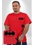 Batman Kırmızı Büyük Beden Kadın Basic Minimal Baskılı Tişört 4