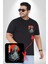 Tokyo Revengers Mikey Red Moon Siyah Büyük Beden Kadın Basic Minimal Baskılı Tişört 4