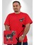 Zürafa Kırmızı Büyük Beden Kadın Basic Minimal Baskılı Tişört 4