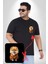 Teacup Pomernian Çeket Siyah Büyük Beden Kadın Basic Minimal Baskılı Tişört 4