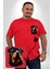 Sulu Boya Rottweiler Kırmızı Büyük Beden Kadın Basic Minimal Baskılı Tişört 1