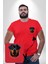 Rottweiler Koca Kafa Kırmızı Büyük Beden Kadın Basic Minimal Baskılı Tişört 3
