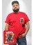 Geçilmez Bölge Kırmızı Büyük Beden Kadın Basic Minimal Baskılı Tişört 3