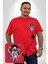 Ay Mars Astronot Kırmızı Büyük Beden Kadın Basic Minimal Baskılı Tişört 2
