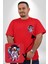 Ay Mars Astronot Kırmızı Büyük Beden Kadın Basic Minimal Baskılı Tişört 4
