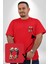 Yüz Yüze Ellerin Uyumu Kırmızı Büyük Beden Kadın Basic Minimal Baskılı Tişört 1