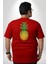 Ananas Meyve Büyük Beden Kırmızı Tişört Kadın Erkek Ünisex Sırt Baskılı 1
