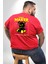 Baş Belası Teddy Büyük Beden Kırmızı Tişört Kadın Erkek Ünisex Sırt Baskılı 1