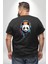 Kulaklık Ayı Panda Büyük Beden Siyah Tişört Kadın Erkek Ünisex Sırt Baskılı 1