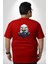 Kırmızı Beyaz Şahin Kafası Büyük Beden Kırmızı Tişört Kadın Erkek Ünisex Sırt Baskılı 1