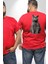 British Shorthair Kedi Büyük Beden Kırmızı Tişört Kadın Erkek Ünisex Sırt Baskılı 2