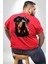 Sulu Boya Rottweiler Büyük Beden Kırmızı Tişört Kadın Erkek Ünisex Sırt Baskılı 1