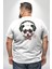 Kulaklıklı Hipster Portre Panda Büyük Beden Beyaz Tişört Kadın Erkek Ünisex Sırt Baskılı 1