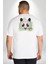 Panda Mandala Büyük Beden Beyaz Tişört Kadın Erkek Ünisex Sırt Baskılı 1