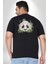 Panda Mandala Büyük Beden Siyah Tişört Kadın Erkek Ünisex Sırt Baskılı 4