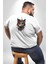 Meksikalı Alebrije Kedi Fütüristik Kedi Büyük Beden Beyaz Tişört Kadın Erkek Ünisex Sırt Baskılı 4