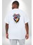 Kalp Damar Renkli Boyalı Büyük Beden Beyaz Tişört Kadın Erkek Ünisex Sırt Baskılı 1