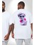 Kulaklık Gözlük Pop Art Heykel Büyük Beden Beyaz Tişört Kadın Erkek Ünisex Sırt Baskılı 2
